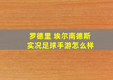 罗德里 埃尔南德斯 实况足球手游怎么样